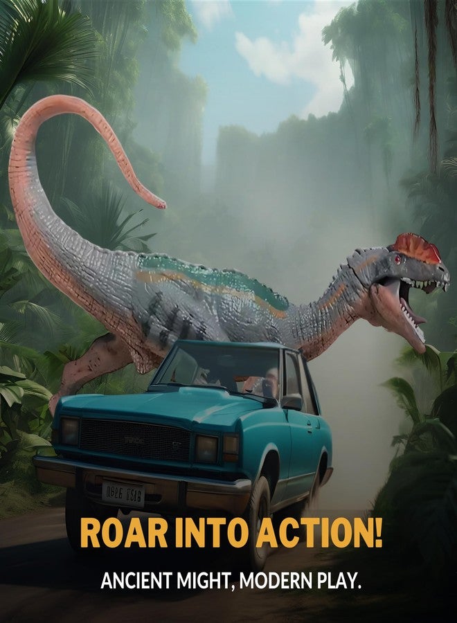 CRYA مجسم ديناصور ديلوفوصور لعبة، ألعاب ديناصورات ديلوفوصور كبيرة وواقعية للأطفال، لعبة ديناصور ديلوفوصور للعب والعرض، ألعاب ديناصورات العصر الجوراسي للأولاد والبنات (ديلوفوصور) - Image 3